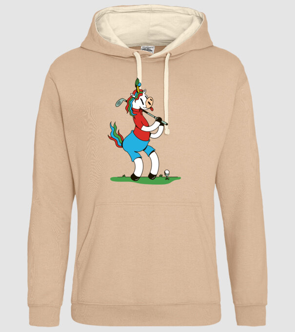 Unicorn jucător de golf model nisipiu pe tricou