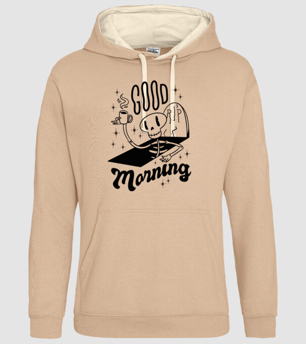 Good Morning Coffee model nisipiu pe tricou