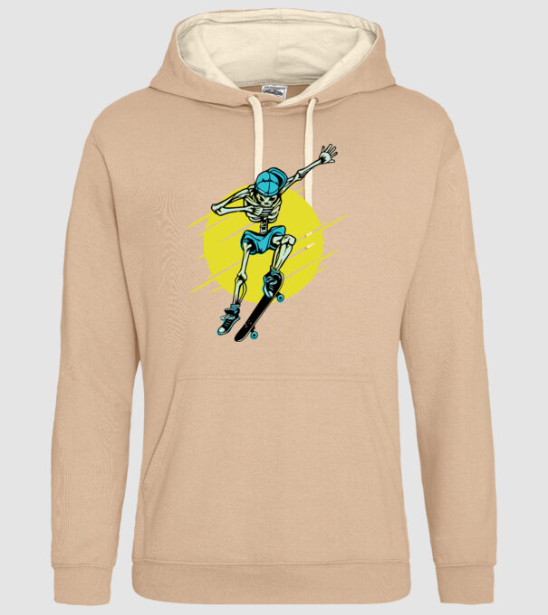 Schelet Skateboarder model nisipiu pe tricou