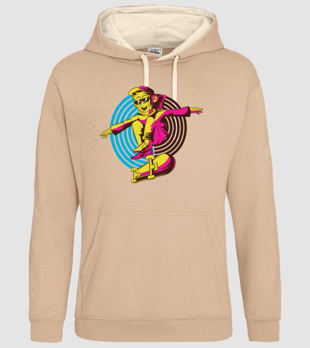 Maimuță Skateboarder model nisipiu pe tricou