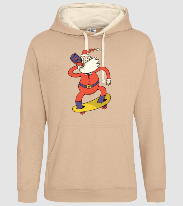 Moș Crăciun Skateboarder model nisipiu pe tricou