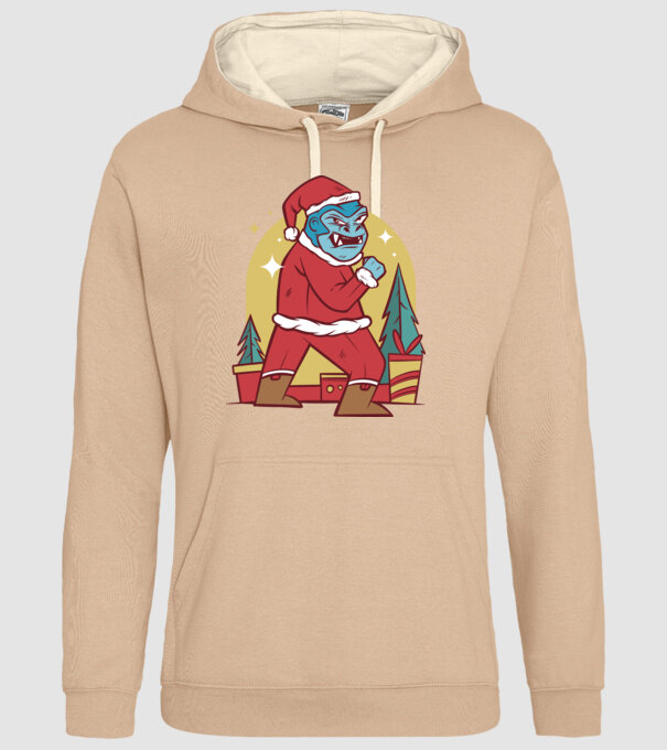 Gorila Santa model nisipiu pe tricou