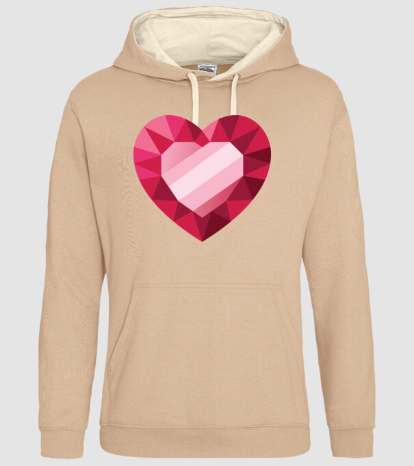 Inimă diamant model nisipiu pe tricou