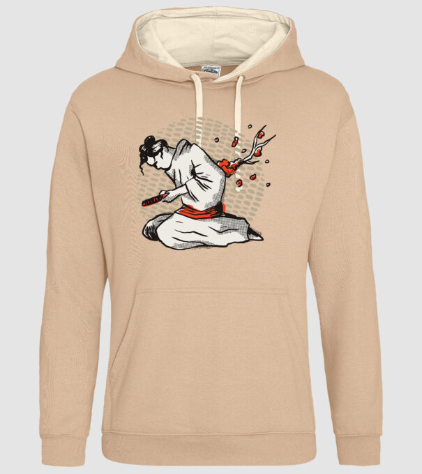 Samurai Harakiri model nisipiu pe tricou