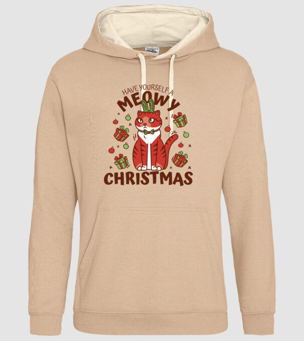 Have yourself a Meowy Christmas - Cicás Karácsony model nisipiu pe tricou
