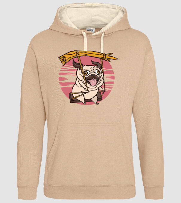 Mops cu leagăn model nisipiu pe tricou