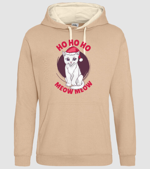 Ho Ho Ho Ho Ho Ho Ho Meow Meow Crăciun cu pisică model nisipiu pe tricou
