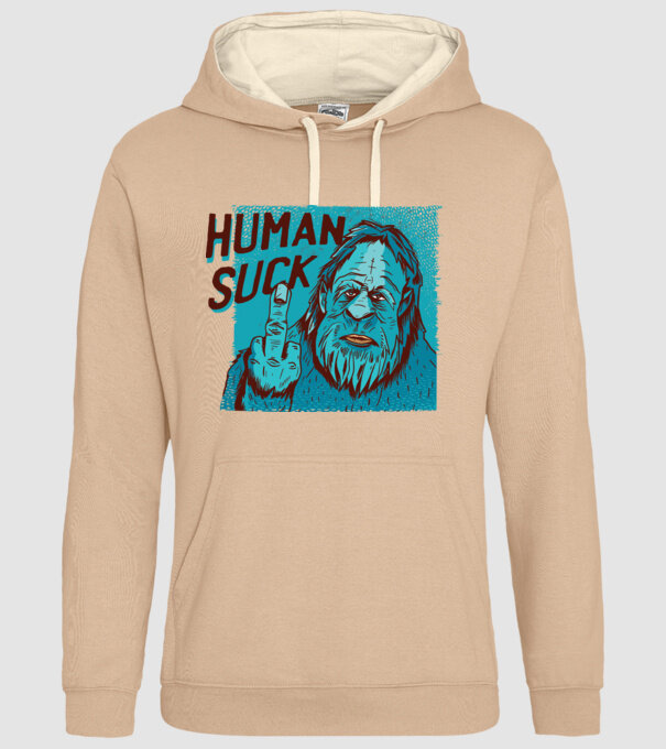 Human Suck - Yeti spune tricou amuzant antisocial model nisipiu pe tricou