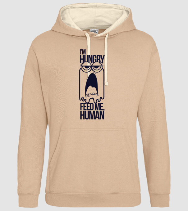 'I''m hungry. Feed me human' model nisipiu pe tricou