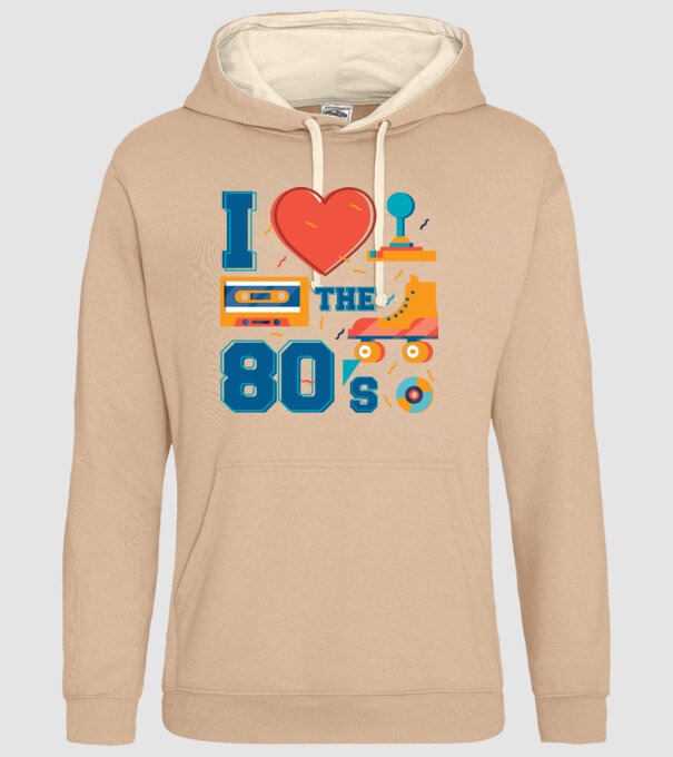 'I love the 80s - Iubesc anii ''80' model nisipiu pe tricou