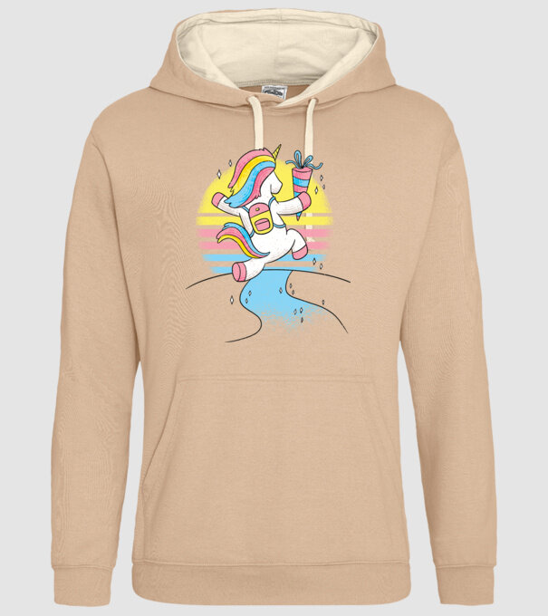 Unicorn școlar model nisipiu pe tricou
