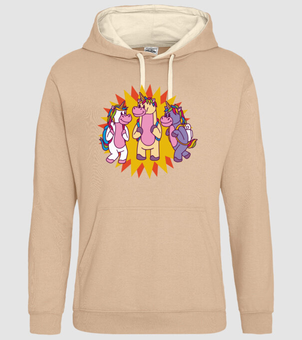 Unicorni școlari model nisipiu pe tricou