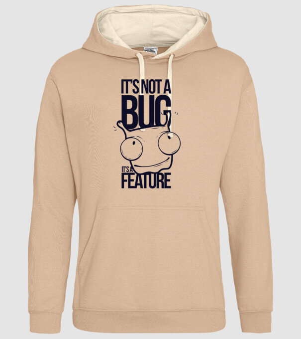 'It''s not a bug it''s a feature' model nisipiu pe tricou