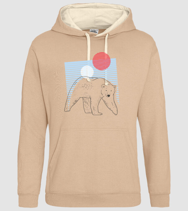 Urs polar model nisipiu pe tricou