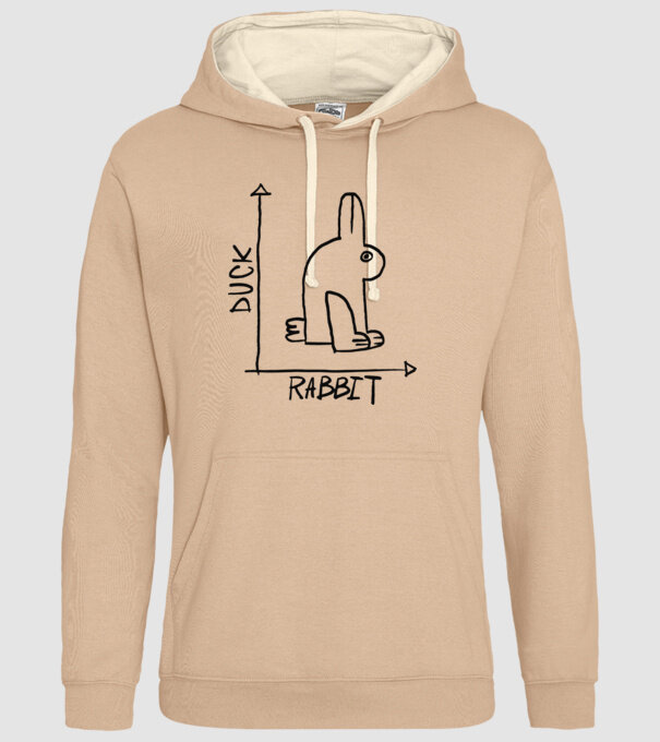 Rață vs Iepure model nisipiu pe tricou