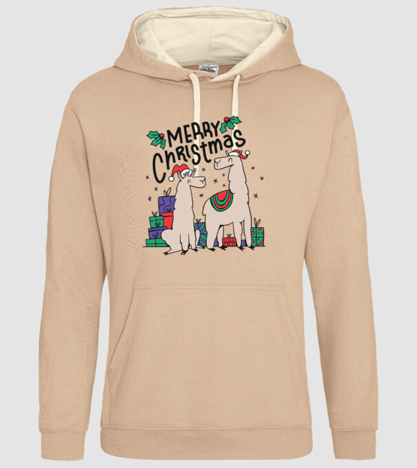 Alpaca de Crăciun model nisipiu pe tricou