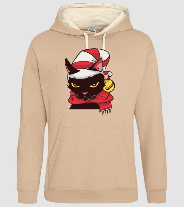 Pisică de Crăciun model nisipiu pe tricou