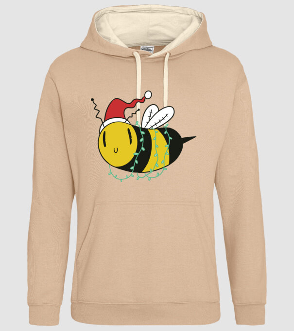 Albină de Crăciun model nisipiu pe tricou