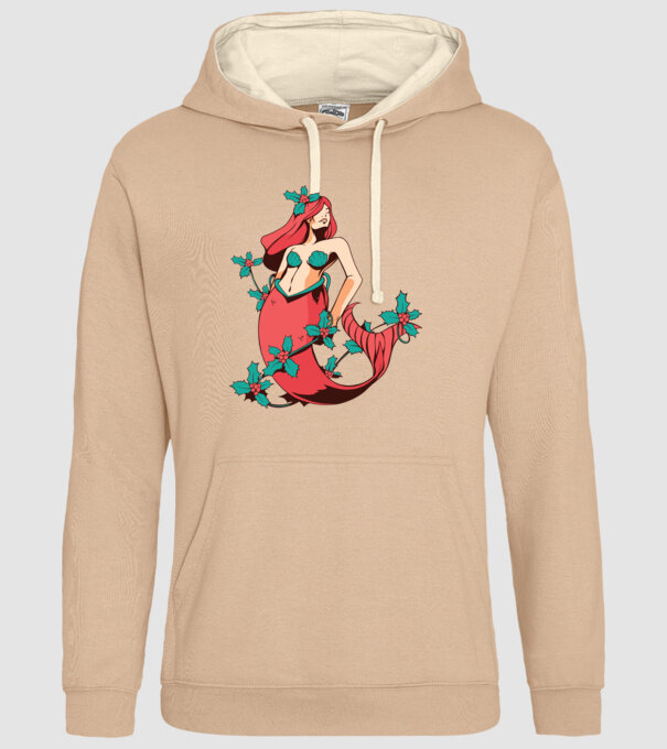 Sirenă de Crăciun model nisipiu pe tricou