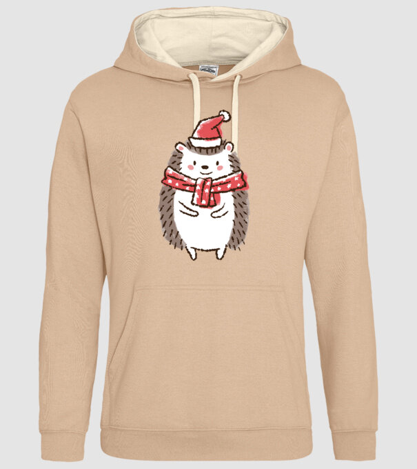 Arici de Crăciun model nisipiu pe tricou