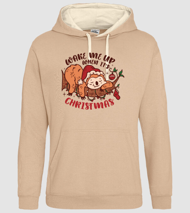 Trezește-mă când e Crăciunul model nisipiu pe tricou