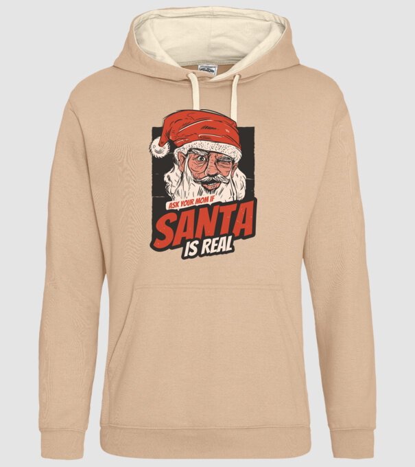 Întreabă-ți mama dacă Moș Crăciun este real model nisipiu pe tricou