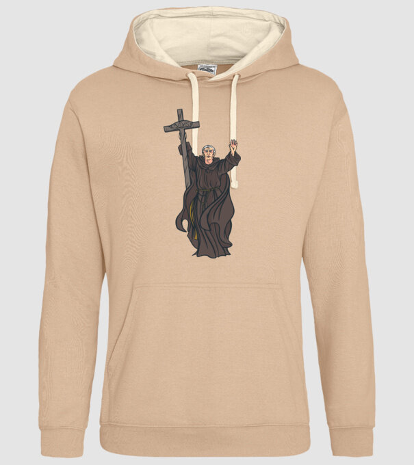 Călugăr creștin model nisipiu pe tricou