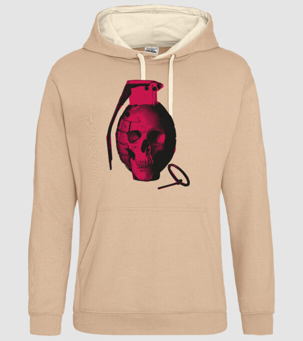 Grenadă de mână Craniu model nisipiu pe tricou