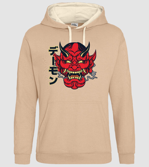 Mască demon chinez model nisipiu pe tricou