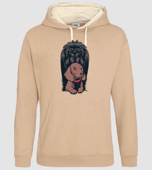 Cățeluș Leu cu umbră model nisipiu pe tricou