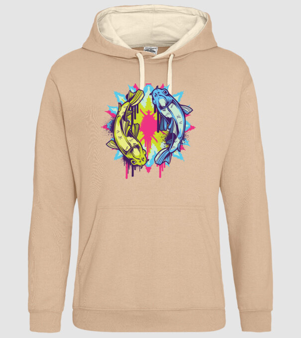 Crap Koi Colorat model nisipiu pe tricou