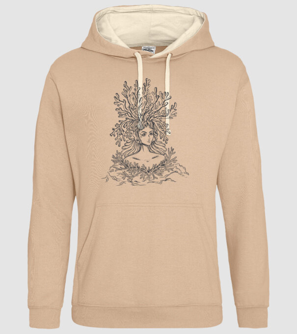 Cap de femeie Coral model nisipiu pe tricou