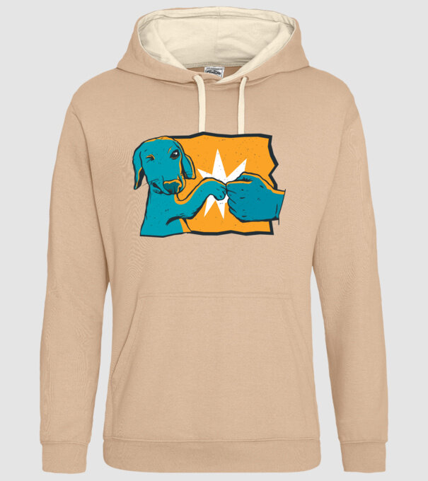 Prietenie Câine Om model nisipiu pe tricou