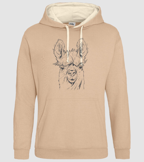 Cap de Lama model nisipiu pe tricou