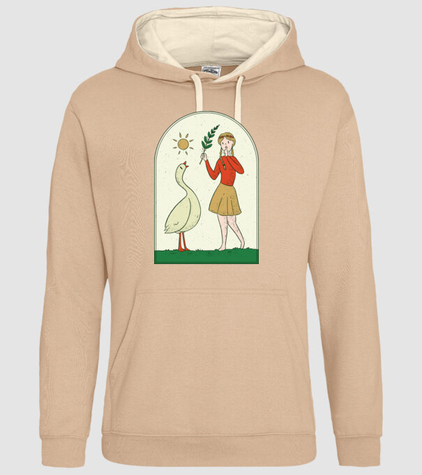 Poveste cu fata și gâsca model nisipiu pe tricou
