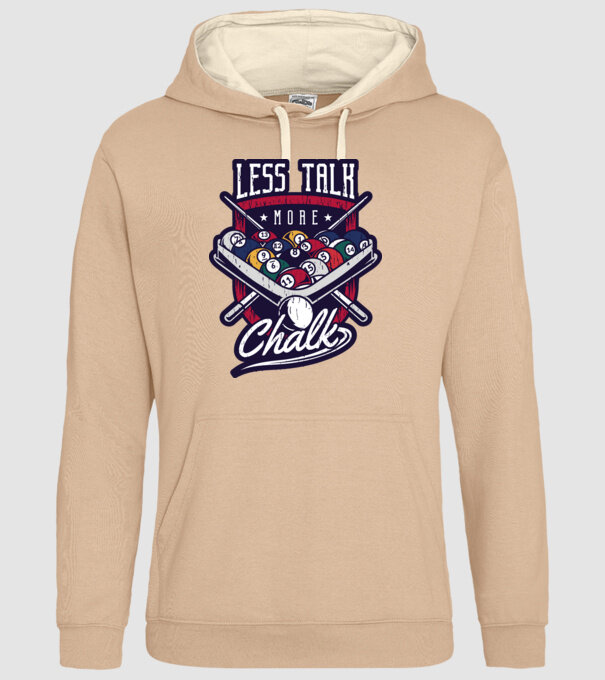 Less Talk More Chalk Billiard model nisipiu pe tricou
