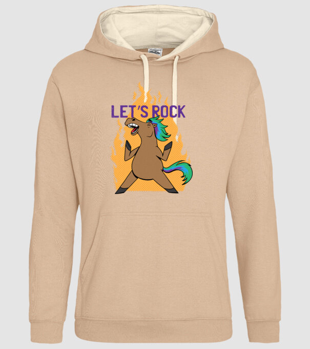 'Let''s Rock - Călăreț' model nisipiu pe tricou