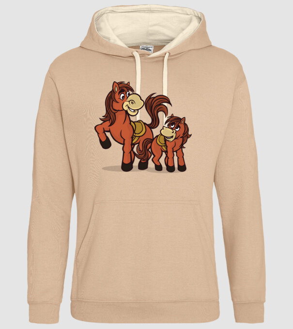 Cal cu mânz model nisipiu pe tricou
