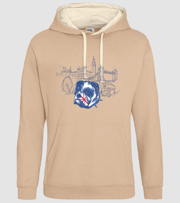 London Bulldog model nisipiu pe tricou