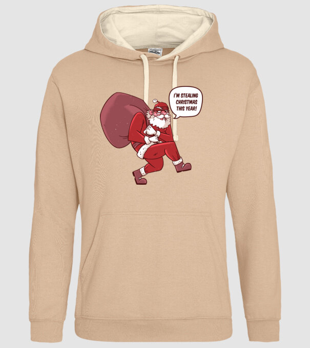 Moș Crăciun strecurându-se model nisipiu pe tricou