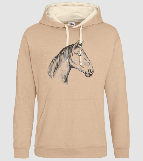 Desen cu cal model nisipiu pe tricou