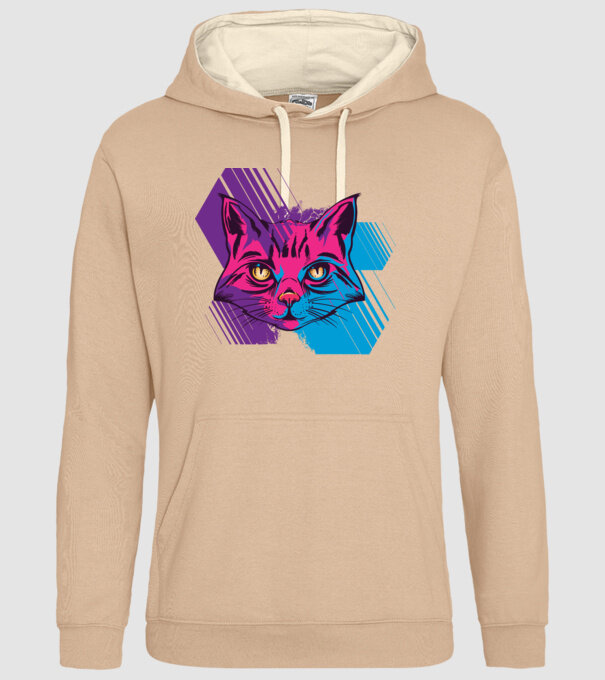 Cap pisică colorat model nisipiu pe tricou
