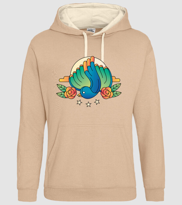 Motiv Pasăre model nisipiu pe tricou
