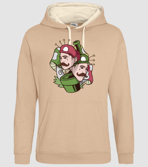 Mario și Luigi model nisipiu pe tricou