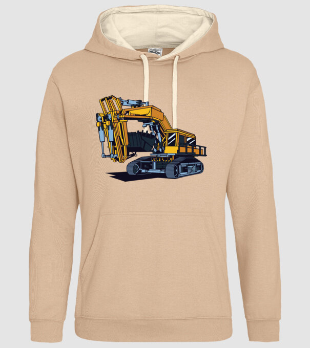 Excavator model nisipiu pe tricou