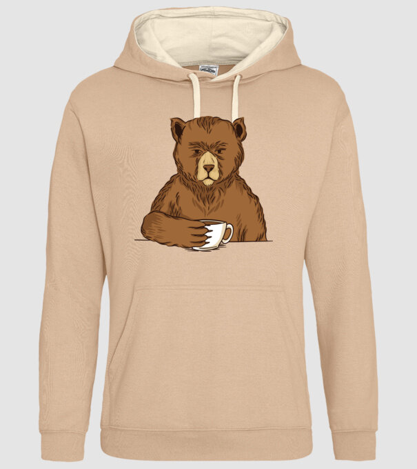 Urs cu cafea model nisipiu pe tricou