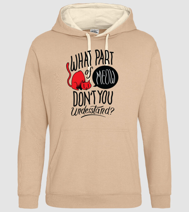 Ce parte din Meow nu înțelegi model nisipiu pe tricou