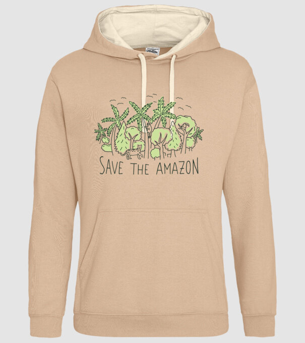 Salvează Pădurea Amazoniană model nisipiu pe tricou