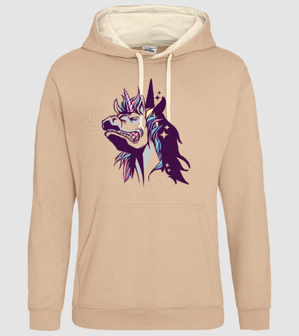 Unicorn supărat model nisipiu pe tricou