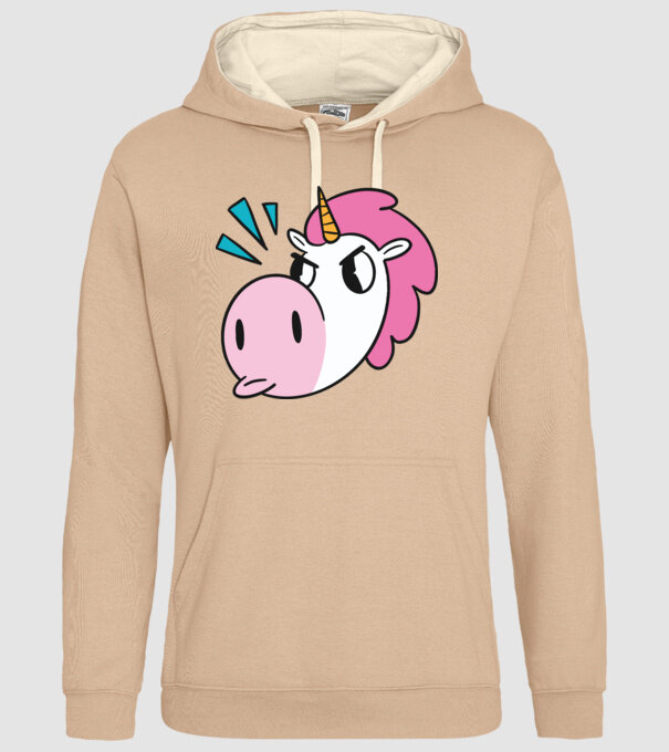 Unicorn supărat model nisipiu pe tricou
